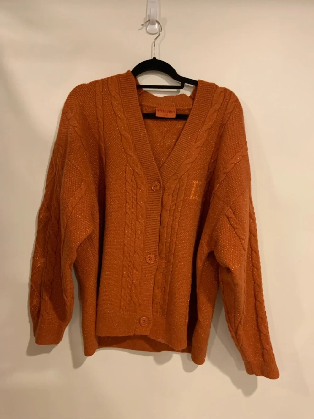 Taylor Swift The Life of a Showgirl Cardigan in Sparkly Orange - Picture 4 of 7